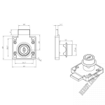 Замок SISO Х-850 19х22 врезной 14.01.059-0 - Изображение продукта 2