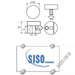 Кріплення скла SISO HOLDERS 30х20 22.11.211 - Зображення продукту 2