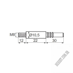 Гвинт SISO Fuerte 64 D11х52+М8х12 сталь BZP 11.03.620 - Зображення продукту 1
