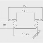 LED-профіль GTV врізний 3м - Зображення продукту 1