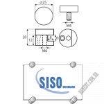Крепление стекла SISO HOLDERS 25х20 22.11.200 - Изображение продукта 2