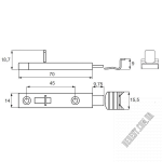 Засувка меблева SISO Sliding bolt Flat 22.06.012 - Зображення продукту 2