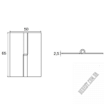 Петля SISO для скла права 65х50х2.5 під УФ-поклейку 15.13.590 - Зображення продукту 1