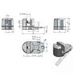 Петля шарнірна SISO Hodor, CPL панелей, верх+низ, з клямкою, 8-12 15.06.080 - Зображення продукту 8