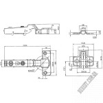 Петля полунакладная з доводчиком 15.03.732-0 - Зображення продукту 3