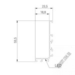 Профіль-ручка L горизонтальний GTV VELLO 3000 мм з підсвіткою, білий - Зображення продукту 1