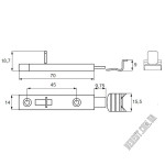 Засувка меблева SISO Sliding bolt Flat 22.06.012
